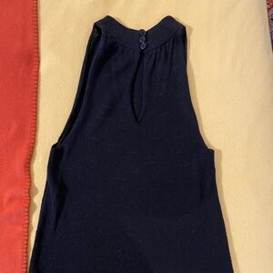 Vintage Classic Era black knit Joan Vass deep armhole top